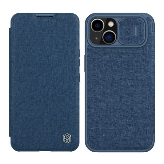 For iPhone 14 NILLKIN QIN Series Pro Leather Phone Case(Blue) - iPhone 14 Cases by NILLKIN | Online Shopping UK | buy2fix