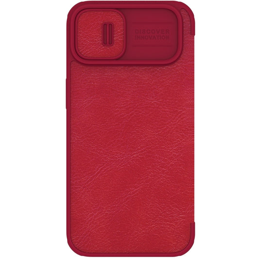 For iPhone 14 NILLKIN QIN Series Pro Crazy Horse Texture Leather Case(Red) - iPhone 14 Cases by NILLKIN | Online Shopping UK | buy2fix