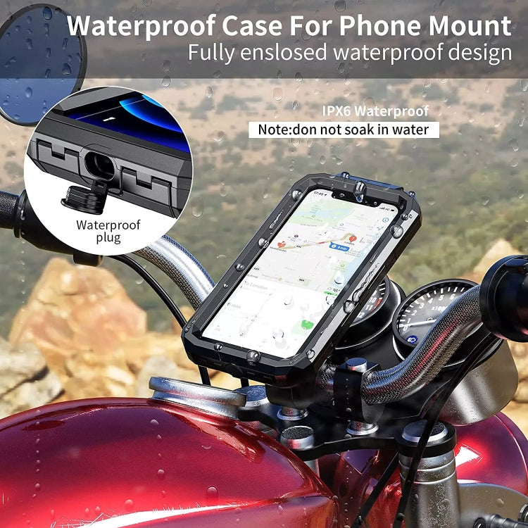 M18L-A2 Motorcycle / Bicycle Rearview Mirror Wireless Charging Waterproof Box Mobile Phone Holder - In Car by buy2fix | Online Shopping UK | buy2fix