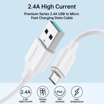 JOYROOM S-UM018A9 2.4A USB to Micro USB Fast Charging Data Cable, Length:1m(White) -  by JOYROOM | Online Shopping UK | buy2fix