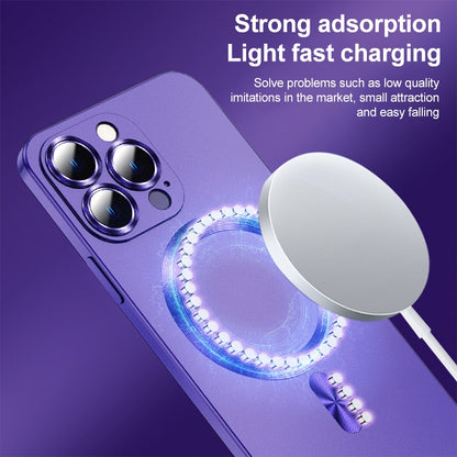 For iPhone 13 Pro Max Liquid Lens Protector Magsafe Phone Case(Dark Purple) - iPhone 13 Pro Max Cases by buy2fix | Online Shopping UK | buy2fix