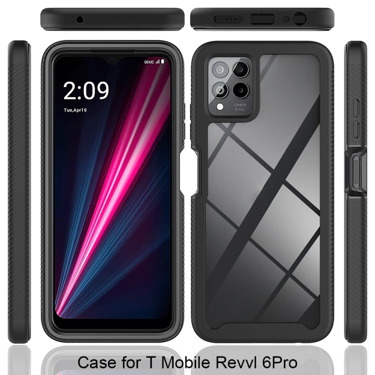 For T-Moblie Revvl 6 Pro 5G Starry Sky Solid Color Shockproof TPU Clear PC Phone Case(Black) - More Brand by buy2fix | Online Shopping UK | buy2fix