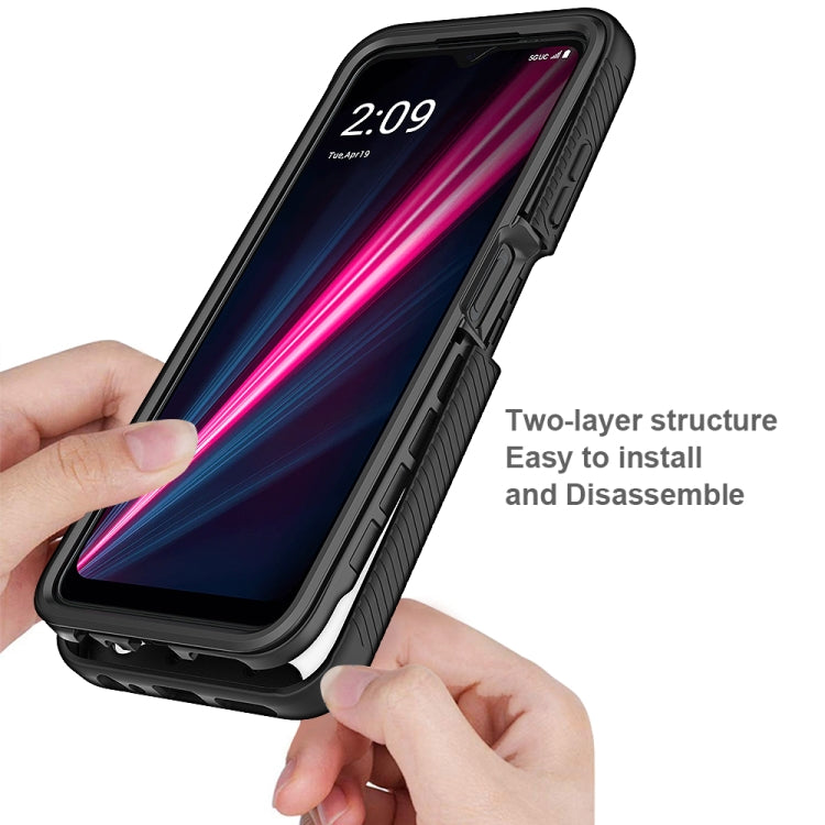 For T-Moblie Revvl 6 Pro 5G Starry Sky Solid Color Shockproof TPU Clear PC Phone Case(Black) - More Brand by buy2fix | Online Shopping UK | buy2fix