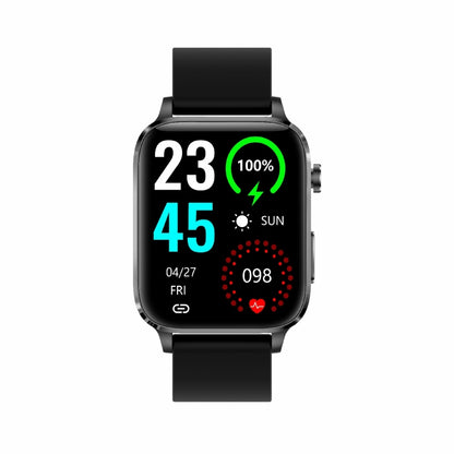 F100 1.7 inch HD Square Screen TPU Strap Smart Watch Supports Body Temperature Monitoring/Blood Oxygen Monitoring(Black) - Smart Wear by buy2fix | Online Shopping UK | buy2fix