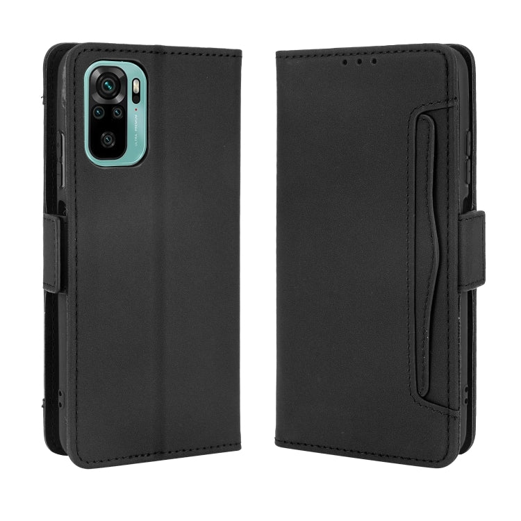 For Xiaomi Poco M5S / Redmi Note 10 4G / 10S Skin Feel Calf Texture Card Slots Leather Phone Case(Black) - Poco M5s Cases by buy2fix | Online Shopping UK | buy2fix