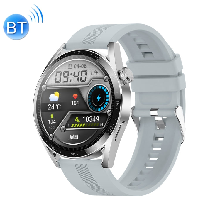 Ochstin 5HK3 Plus 1.36 inch Round Screen Bluetooth Smart Watch, Strap:Silicone(Silver) - Smart Watches by OCHSTIN | Online Shopping UK | buy2fix