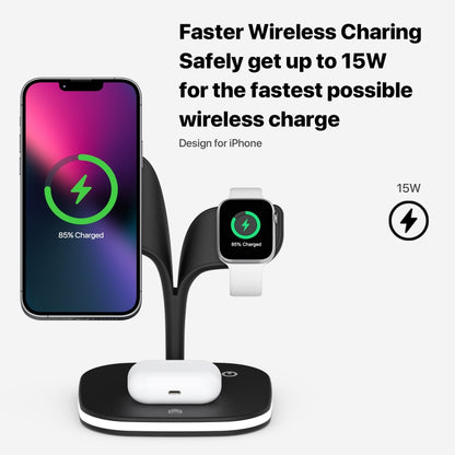 SoulBytes YM-UD22 15W 5 in 1 Magnetic Wireless Charger with Stand Function(Black) - Apple Accessories by Soulbytes | Online Shopping UK | buy2fix