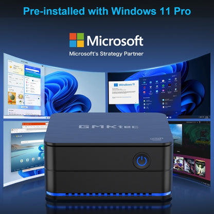 GMK KB7 Windows 11 Pro Mini PC, 16GB+512G, Intel Pentium Silver N6005 Quad Core, Support WiFi & BT(EU Plug) - Windows Mini PCs by GMKtec | Online Shopping UK | buy2fix