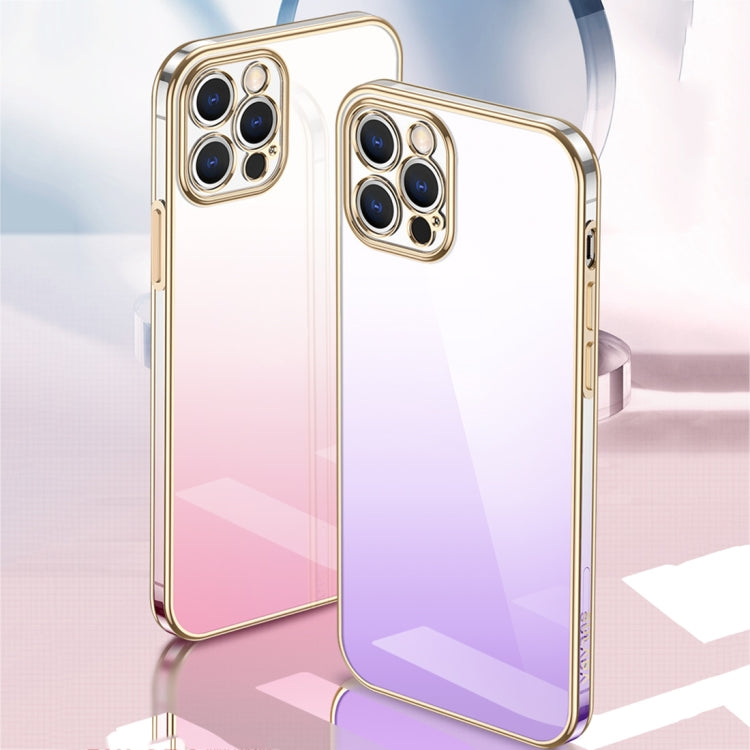 For iPhone 14 Pro Max SULADA Iridescence Series Plating Transparent Gradient Phone Case(Blue) - iPhone 14 Pro Max Cases by SULADA | Online Shopping UK | buy2fix