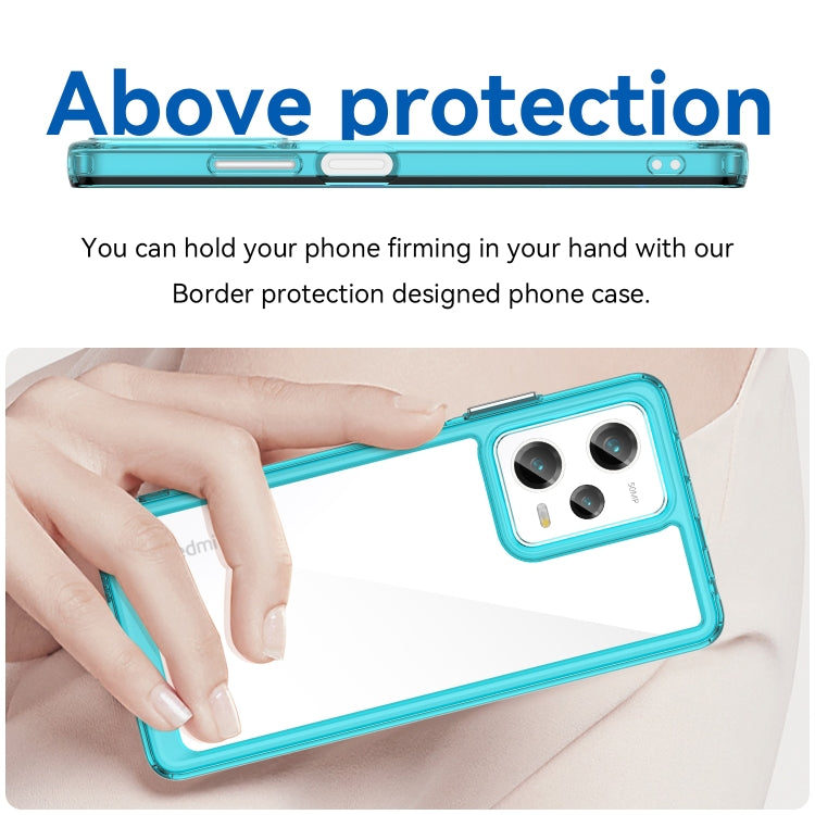 For Xiaomi Redmi Note 12 Pro 5G China Colorful Series Acrylic + TPU Phone Case(Transparent Blue) - Note 12 Pro Cases by buy2fix | Online Shopping UK | buy2fix