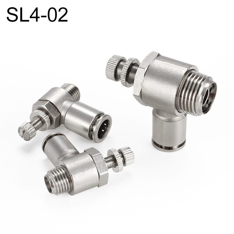 SL4-02 LAIZE Nickel Plated Copper Male Thread Throttle Valve Pneumatic Connector - Interface Series by LAIZE | Online Shopping UK | buy2fix