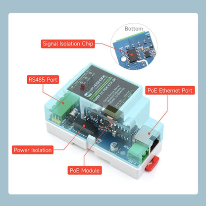 Waveshare Din Rail RS485 to RJ45 Serial Server with POE Function - Consumer Electronics by WAVESHARE | Online Shopping UK | buy2fix
