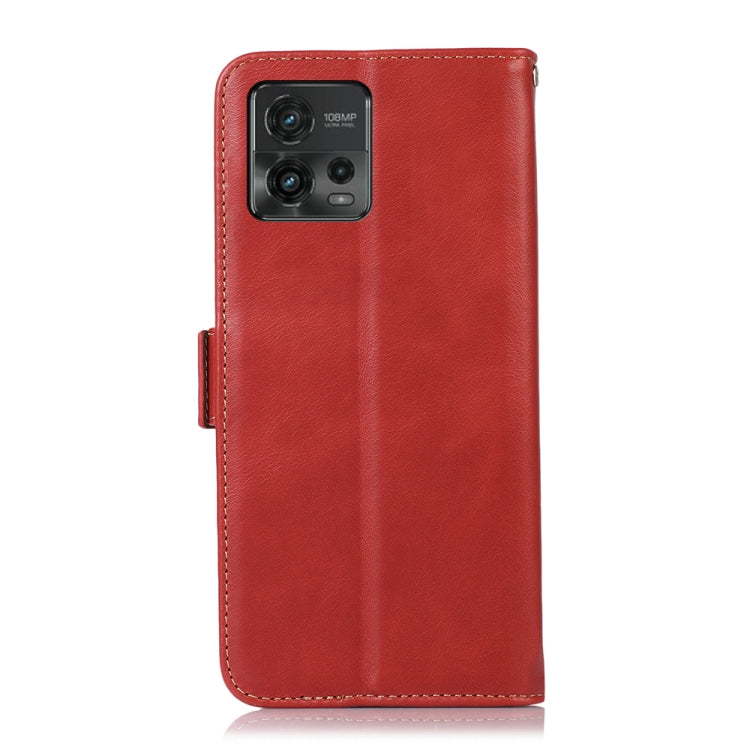 For Motorola Moto G72 Magnetic Crazy Horse Texture Genuine Leather RFID Phone Case(Red) - Motorola Cases by buy2fix | Online Shopping UK | buy2fix