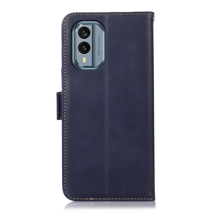 For Nokia X30 5G Crazy Horse Top Layer Cowhide Leather Phone Case(Blue) - Nokia Cases by buy2fix | Online Shopping UK | buy2fix