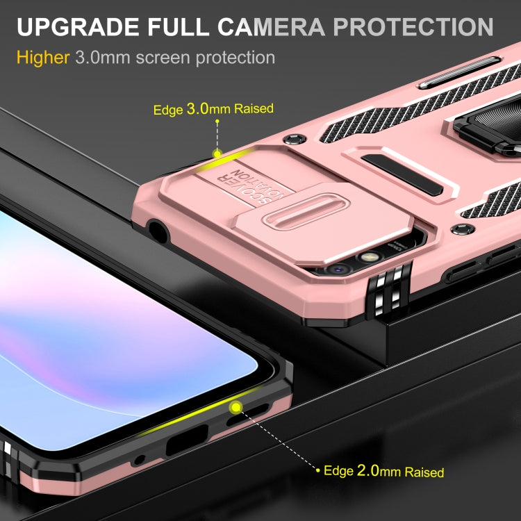 For Xiaomi Redmi 9A Armor PC + TPU Camera Shield Phone Case(Rose Gold) - Xiaomi Cases by buy2fix | Online Shopping UK | buy2fix