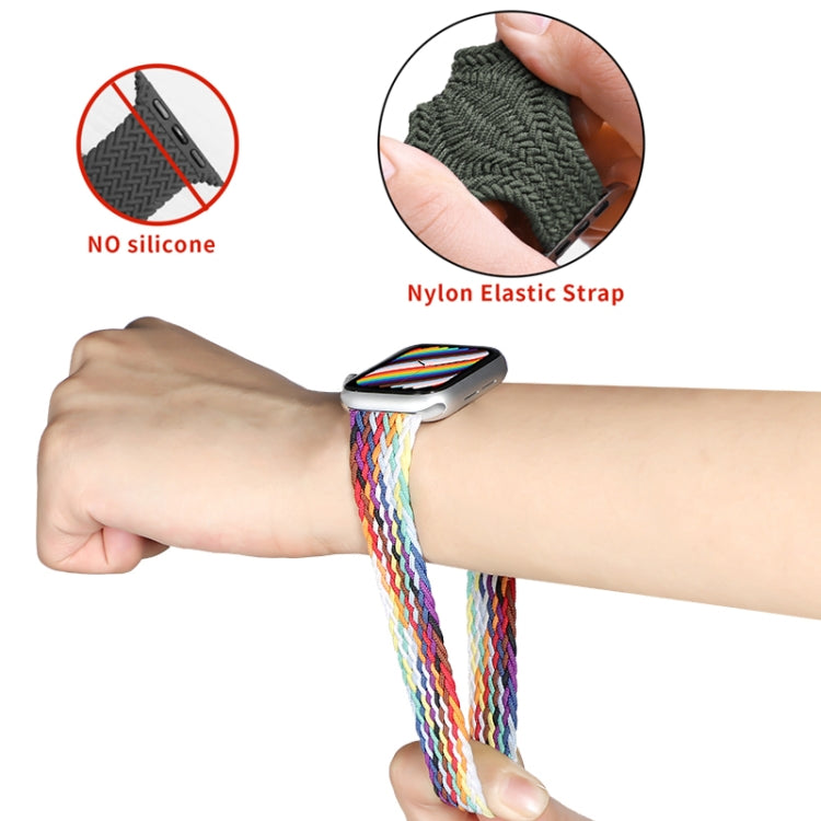 Nylon Single-turn Braided Watch Band For Apple Watch Series 8&7 41mm / SE 2&6&SE&5&4 40mm / 3&2&1 38mm, Length:155mm(Beat Purple) - Watch Bands by buy2fix | Online Shopping UK | buy2fix