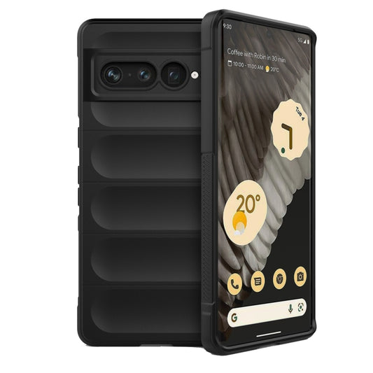 For Google Pixel 7 Pro Magic Shield TPU + Flannel Phone Case(Black) - Google Cases by buy2fix | Online Shopping UK | buy2fix