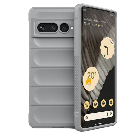 For Google Pixel 7 Pro Magic Shield TPU + Flannel Phone Case(Grey) - Google Cases by buy2fix | Online Shopping UK | buy2fix
