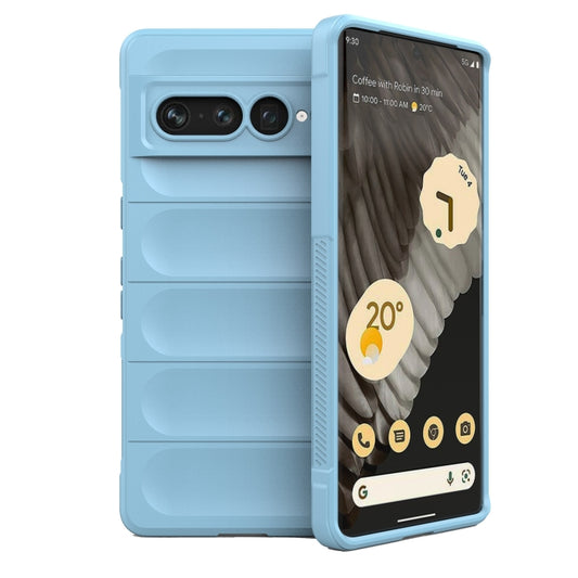 For Google Pixel 7 Pro Magic Shield TPU + Flannel Phone Case(Light Blue) - Google Cases by buy2fix | Online Shopping UK | buy2fix