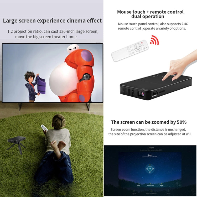 S90 DLP Android 9.0 1GB+8GB 4K Mini WiFi Smart Projector, Power Plug:UK Plug(White) - Consumer Electronics by buy2fix | Online Shopping UK | buy2fix