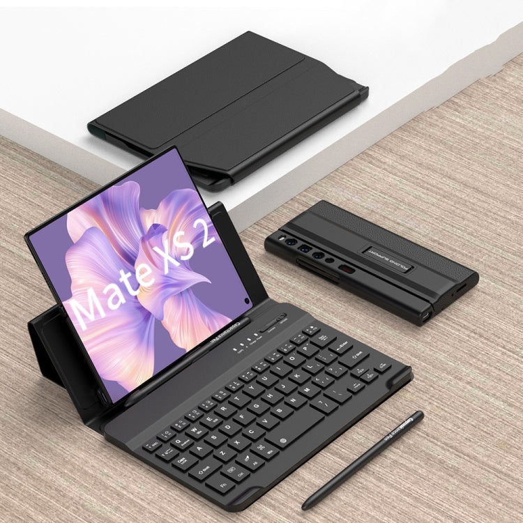 For Huawei Mate Xs 2 GKK Magnetic Folding Bluetooth Keyboard Leather Case with Pen(Black) - Huawei Keyboard by GKK | Online Shopping UK | buy2fix