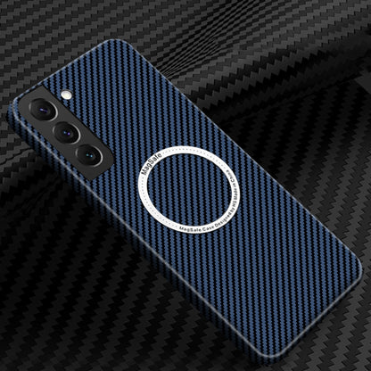 For Samsung Galaxy S23+ 5G Carbon Fiber Texture MagSafe Magnetic Phone Case(Blue) - Galaxy S23+ 5G Cases by buy2fix | Online Shopping UK | buy2fix