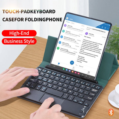 For Samsung Galaxy Z Fold4/Fold3 GKK Magnetic Folding Bluetooth Keyboard Leather Case with Touchpad(Dark Green) - Samsung Keyboard by GKK | Online Shopping UK | buy2fix