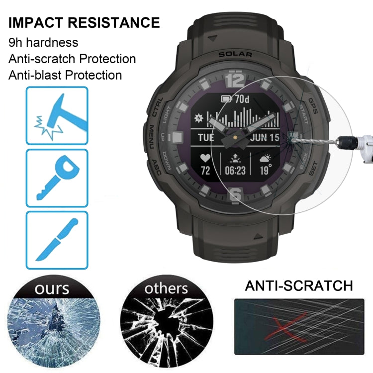 For Garmin Instinct Crossover Smart Watch Tempered Glass Film Screen Protector - Screen Protector by buy2fix | Online Shopping UK | buy2fix