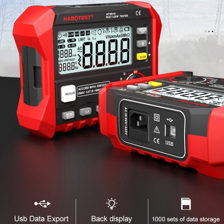 HABOTEST HT5910 Leakage Switch & Loop Resistance Tester - Battery & Resistance Tester by HABOTEST | Online Shopping UK | buy2fix