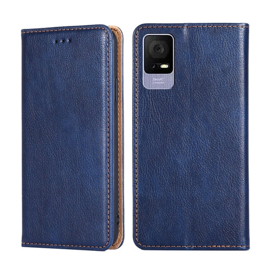 For TCL 405 / 406 / 408 Gloss Oil Solid Color Magnetic Leather Phone Case(Blue) - More Brand by buy2fix | Online Shopping UK | buy2fix