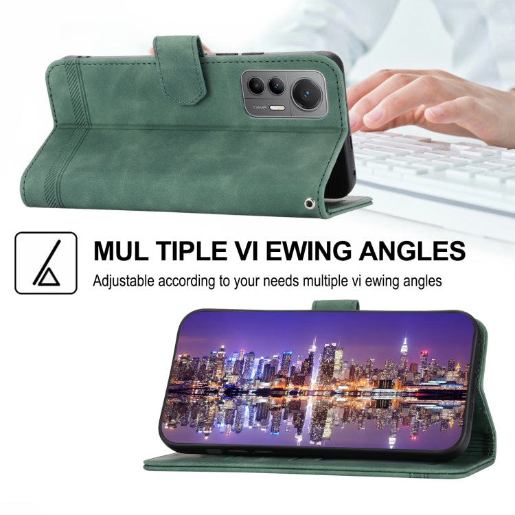 For Xiaomi 12 / 12X Dierfeng Dream Line TPU + PU Leather Phone Case(Green) - 12 Cases by buy2fix | Online Shopping UK | buy2fix
