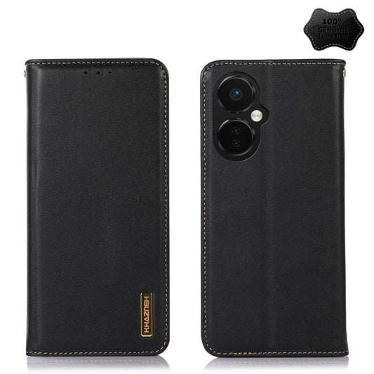 For OnePlus Nord CE 3 Lite KHAZNEH Nappa Top Layer Cowhide Leather Phone Case(Black) - OnePlus Cases by buy2fix | Online Shopping UK | buy2fix