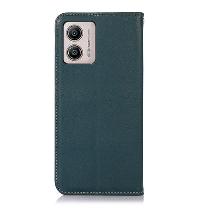 For Motorola Moto G53 5G KHAZNEH Nappa Top Layer Cowhide Leather Phone Case(Green) - Motorola Cases by buy2fix | Online Shopping UK | buy2fix