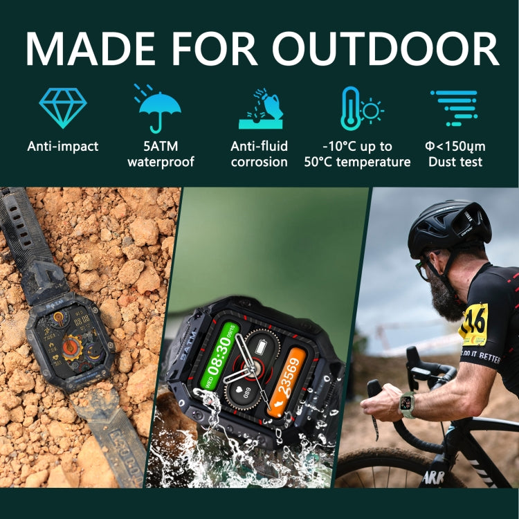 PG333 1.91 inch Waterproof Smart Sports Watch Support Heart Rate Monitoring / Blood Pressure Monitoring(Green) - Smart Wear by buy2fix | Online Shopping UK | buy2fix