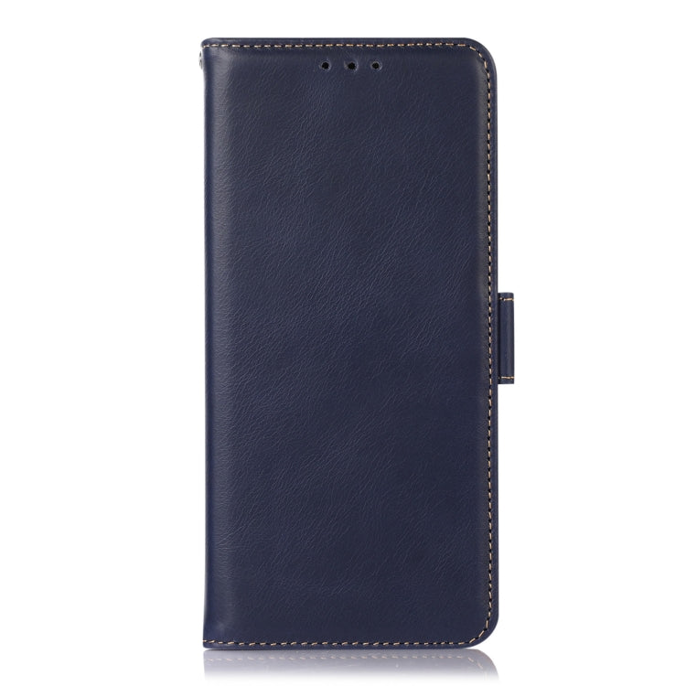 For OnePlus Ace 2 5G Crazy Horse Top Layer Cowhide Leather Phone Case(Blue) - OnePlus Cases by buy2fix | Online Shopping UK | buy2fix