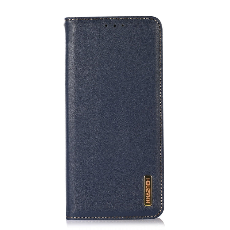 For OnePlus Ace 2 5G KHAZNEH Nappa Top Layer Cowhide Leather Phone Case(Blue) - OnePlus Cases by buy2fix | Online Shopping UK | buy2fix