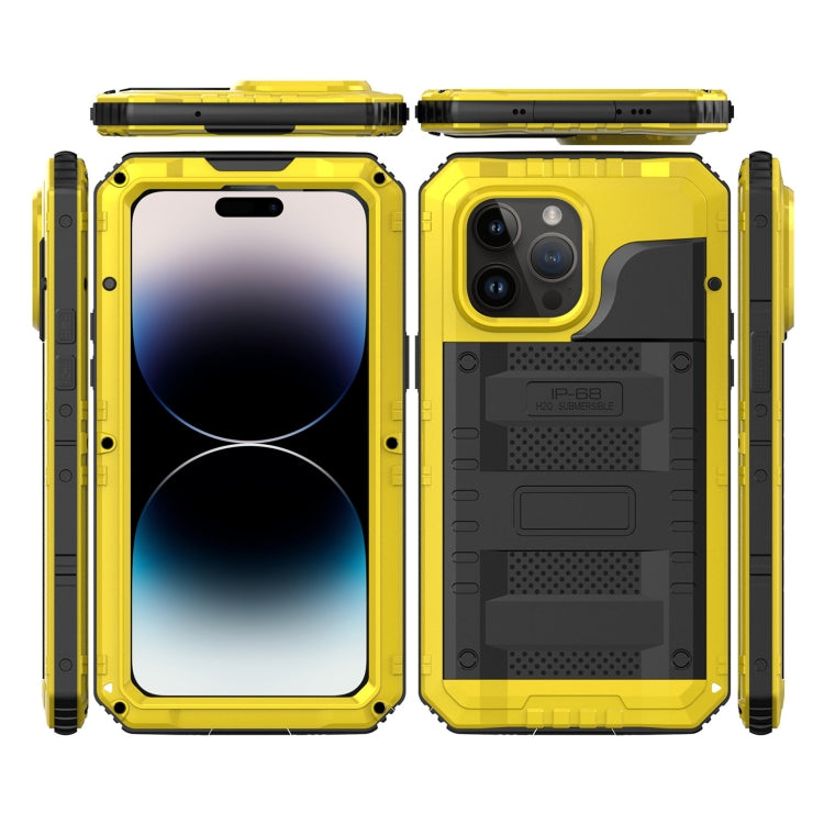 For iPhone 14 Pro RedPepper Wolf 360 Full Body Rugged Life Waterproof Phone Case(Yellow) - iPhone 14 Pro Cases by RedPepper | Online Shopping UK | buy2fix