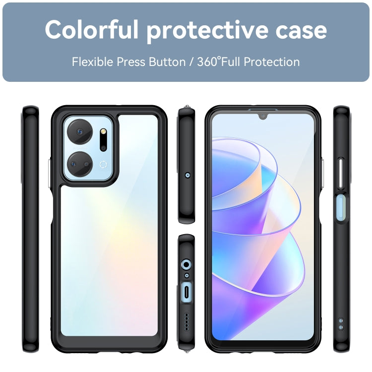 For Honor X7A Colorful Series Acrylic + TPU Phone Case(Black) - Honor Cases by buy2fix | Online Shopping UK | buy2fix