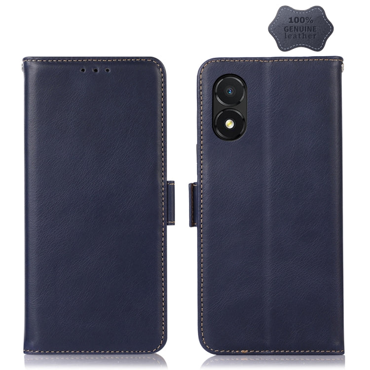 For Honor X5 Crazy Horse Top Layer Cowhide Leather Phone Case(Blue) - Honor Cases by buy2fix | Online Shopping UK | buy2fix