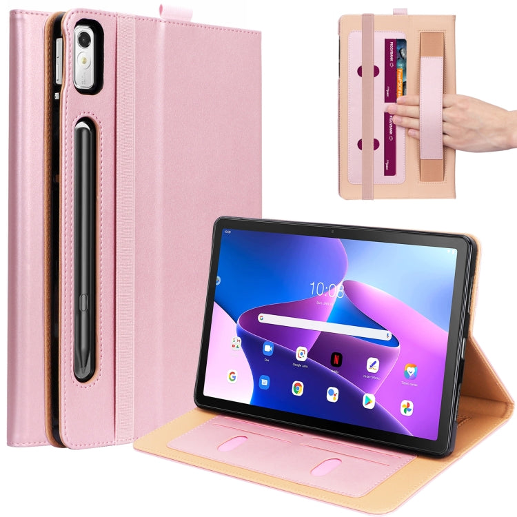 For Lenovo Tab P11 Pro Gen2 11.2 2022 TB132/138 Embossed Front Stand Leather Smart Tablet Case(Rose Gold) - For Lenovo by buy2fix | Online Shopping UK | buy2fix