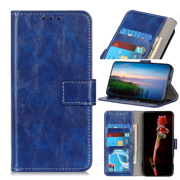 For Sony Xperia 1 V Retro Crazy Horse Texture Horizontal Flip Leather Phone Case(Blue) - Sony Cases by buy2fix | Online Shopping UK | buy2fix