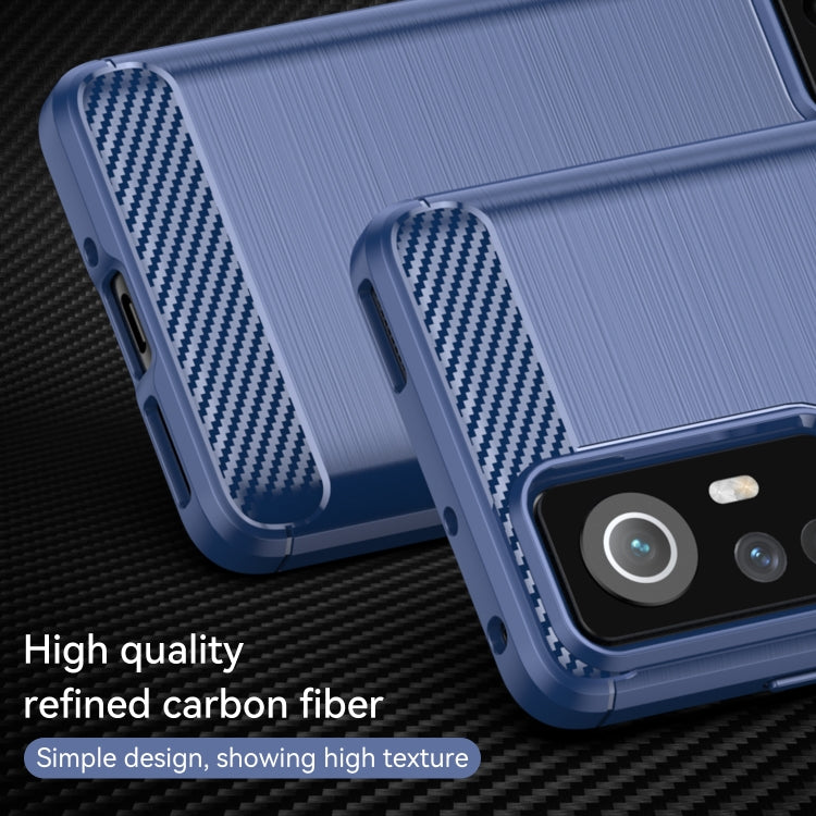For Xiaomi 12X Brushed Texture Carbon Fiber TPU Phone Case(Blue) - Xiaomi Cases by buy2fix | Online Shopping UK | buy2fix