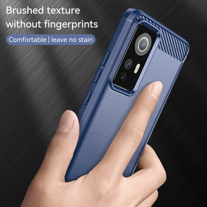 For Xiaomi 12X Brushed Texture Carbon Fiber TPU Phone Case(Blue) - Xiaomi Cases by buy2fix | Online Shopping UK | buy2fix