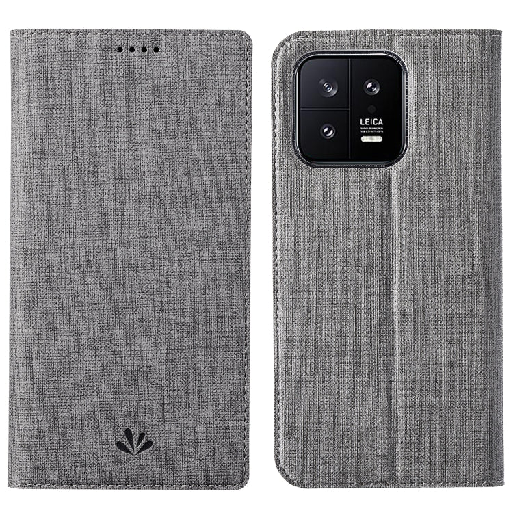 For Xiaomi 13 ViLi DMX Series Shockproof Magnetic Flip Leather Phone Case(Grey) - Xiaomi Cases by ViLi | Online Shopping UK | buy2fix