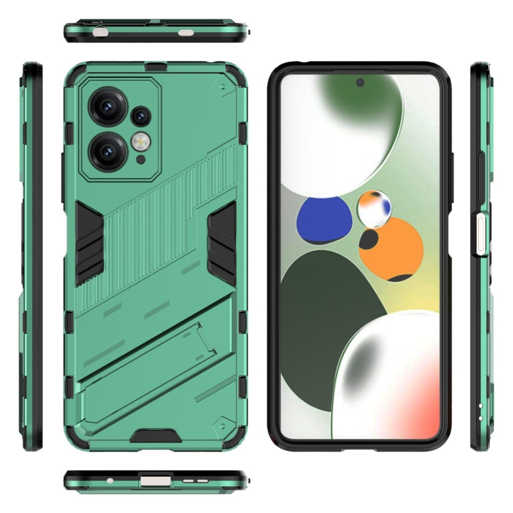 For Xiaomi Redmi Note 12 4G Global Punk Armor 2 in 1 PC + TPU Shockproof Phone Case with Holder(Green) - Note 12 Cases by buy2fix | Online Shopping UK | buy2fix