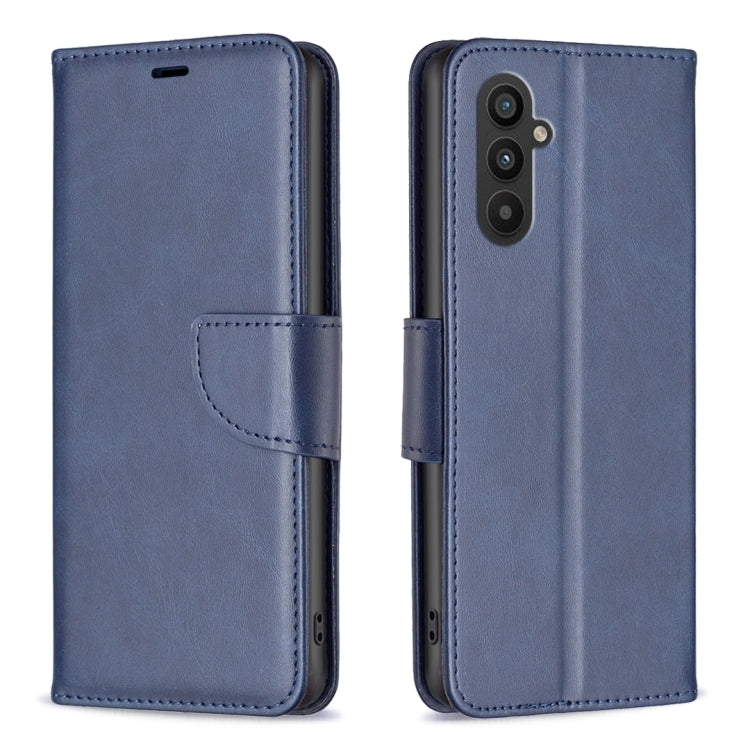 For Samsung Galaxy A24 4G Lambskin Texture Leather Phone Case(Blue) - Galaxy Phone Cases by buy2fix | Online Shopping UK | buy2fix
