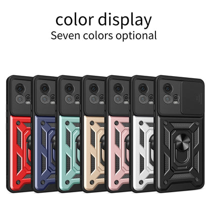 For Motorola Moto G72 Sliding Camera Cover Design TPU+PC Phone Case(Gold) - Motorola Cases by buy2fix | Online Shopping UK | buy2fix