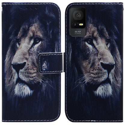 For TCL 408 Coloured Drawing Flip Leather Phone Case(Lion) - More Brand by buy2fix | Online Shopping UK | buy2fix