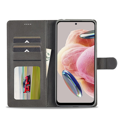 For Xiaomi Redmi Note 12 4G Global LC.IMEEKE Calf Texture Leather Phone Case(Grey) - Note 12 Cases by LC.IMEEKE | Online Shopping UK | buy2fix