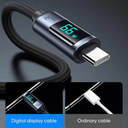 JOYROOM S-AC066A16 6A USB to USB-C / Type-C Digital Display Fast Charging Data Cable, Length:1.2m(Black) -  by JOYROOM | Online Shopping UK | buy2fix